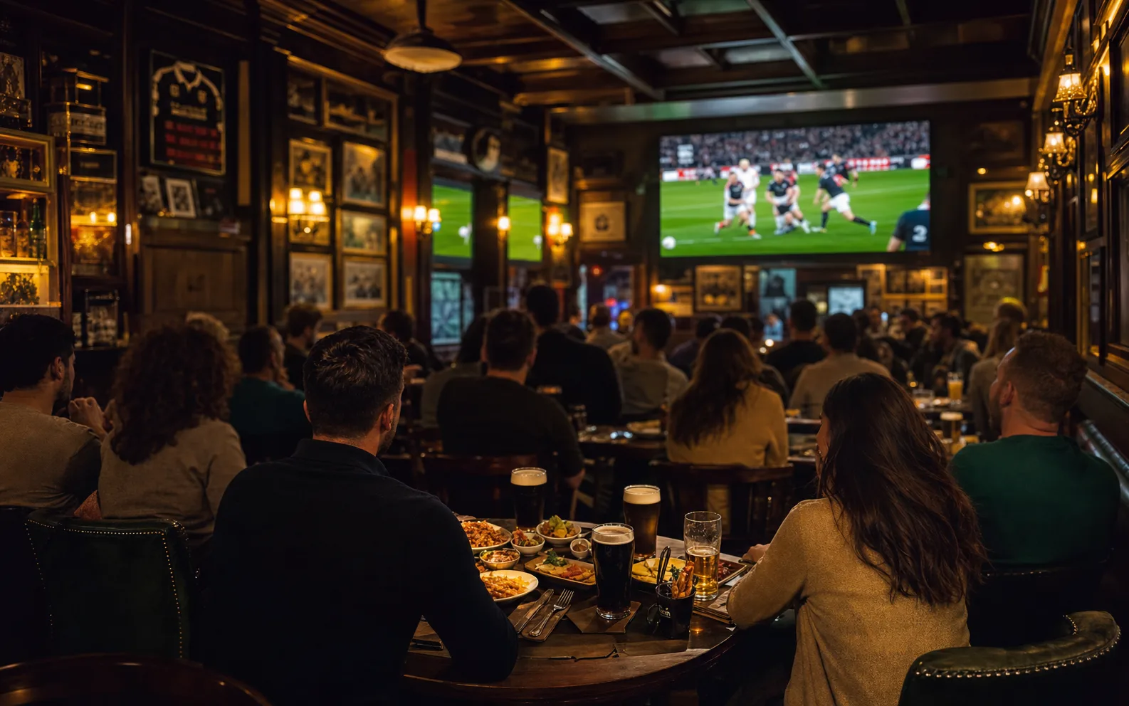 Soirée rugby dans un pub irlandais